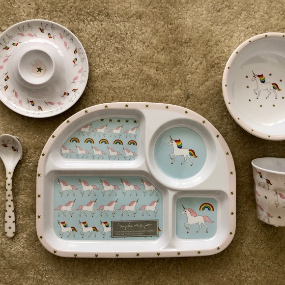 New Unicorn Kid's Dinnerware Set - Picture 1 of 6
